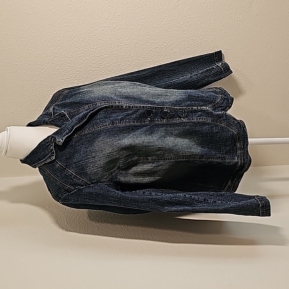 Mixit Blue Jean Denim Jacket Coat Outerwear Button Down Collared Faded Wash 16W - Picture 3 of 9